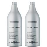 Pachet 2 x Sampon pentru Par Gri, Alb, Grizonat - L'Oreal Professionnel Magnesium Silver Shampoo 1500ml