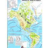 America - Harta Fizica + Harta Politica 1:46.000.000 (pliata), editura Carta Atlas
