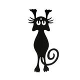 Sticker decorativ, Pisica amuzanta, negru, 52cm