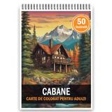Carte de colorat, 50 de ilustratii, Cabane, 106 pagini