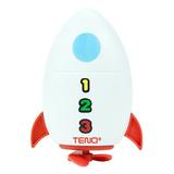 Jucarie de Baie pentru Copii Teno®, Racheta Inotatoare, interactiva, fara baterii, mecanism cu cheita, 8x11cm, rosu/alb