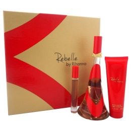 Set Rihanna Rebelle pentru Femei - Apa de Parfum 100ml, Apa de Parfum Roll-On 6ml, Unt de Corp 85g