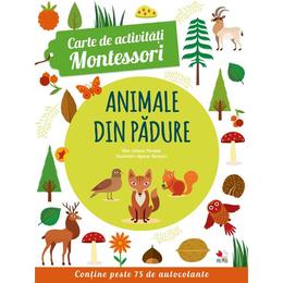 Carte de activitati montessori: animale din padure, editura litera