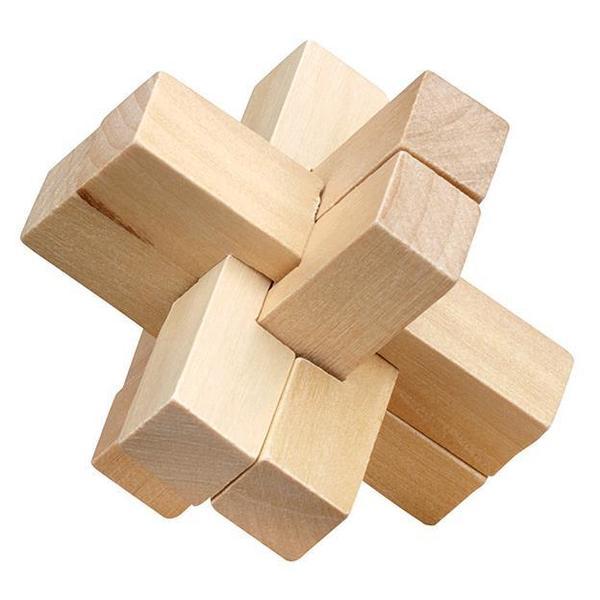 Puzzle logic din lemn: cruce