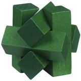 Puzzle logic din lemn: Cub verde