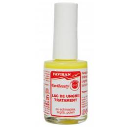 Lac de unghii tratament favibeauty favisan, galben, 14ml