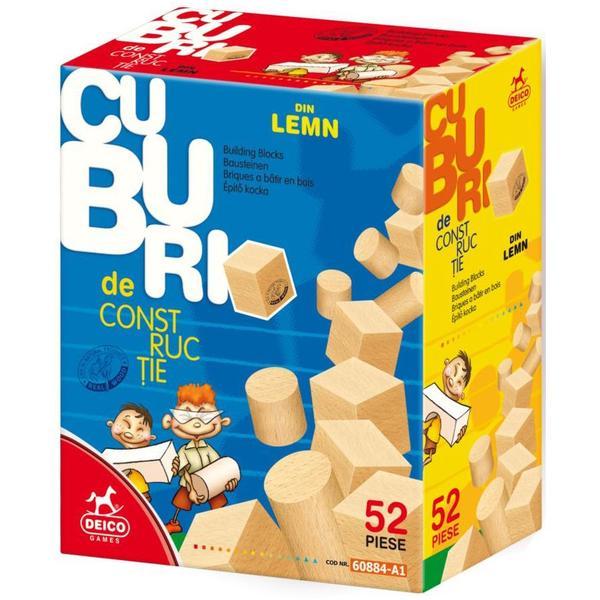 Cuburi de constructie din lemn: 52 Piese