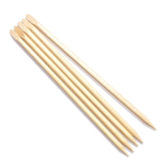 Betisoare Lemn pentru Cuticule cu Capat Oblic - Beautyfor Wooden Cuticle Pusher Slant, 140mm, 5 buc