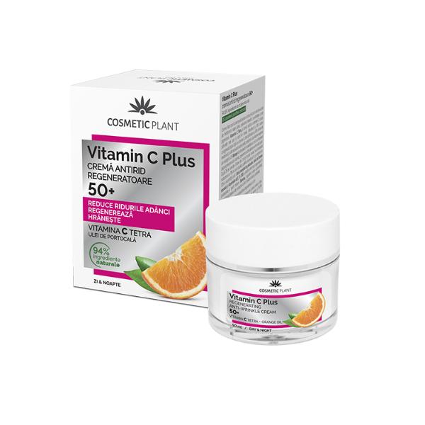 Crema Antirid Regeneratoare 50+ Vitamin C Plus Cosmetic Plant, 50ml Cosmetic Plant imagine noua