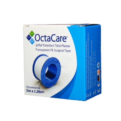 Banda Adeziva Transparenta Suport Plastic - Octamed OctaCare Transparent PE Surgical Tape, 1.25cm x 5m