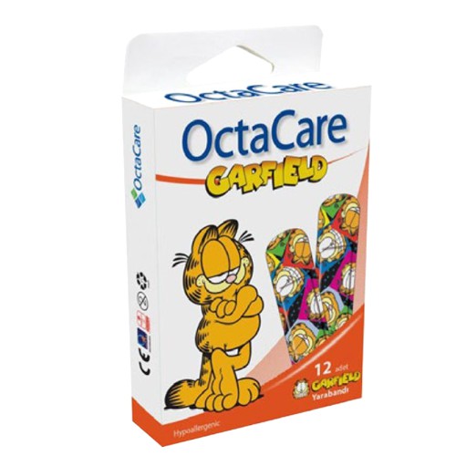 Plasturi Garfield pentru Copii - Octamed OctaCare Garfield Plaster, 19 x 72mm, 12 buc