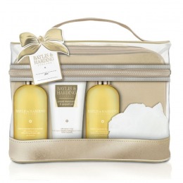 Set cadou baylis   harding sweet mandarin   grapefruit luxury bag set - gel de dus pentru par si corp 300ml, gel de dus 300ml, lotiune de corp 200ml, burete de baie