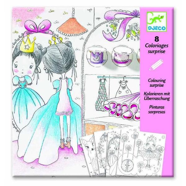 Set desen - 8 coloriages surprise. printesa