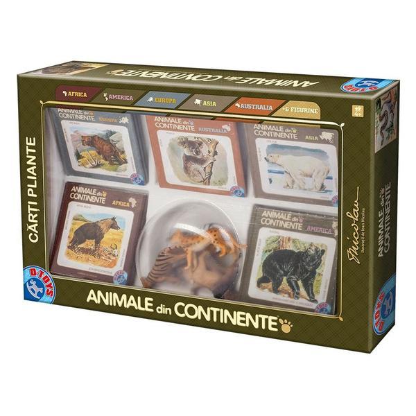 Set figurine si carti - animale din continente