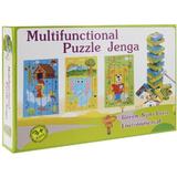 Joc turnul instabil Jenga puzzle, cu 3 puzzle-uri, multicolor - Disney Toy