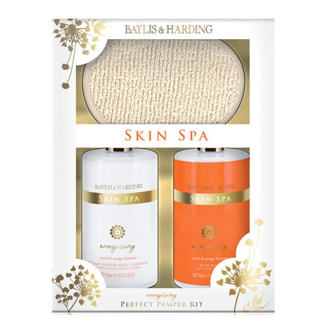 Set Cadou Baylis & Harding Skin Spa Energising Benefit Set - Gel de Dus 500ml, Lapte de Baie 500ml, Manusa Exfolianta