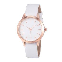 Ceas de dama elegant geneva, curea piele, model alb