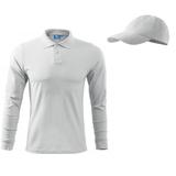 Bluza Adler - polo model alb pentru barbati din bumbac, marime S + sapca