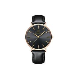 Ceas barbatesc elegant, kemanqi, curea piele neagra