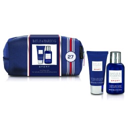 Set Cadou Baylis & Harding Men's Citrus Lime & Mint Small Wash Bag - Lotiune de Curatare pentru Par si Corp 100ml, Balsam Aftershave 50ml