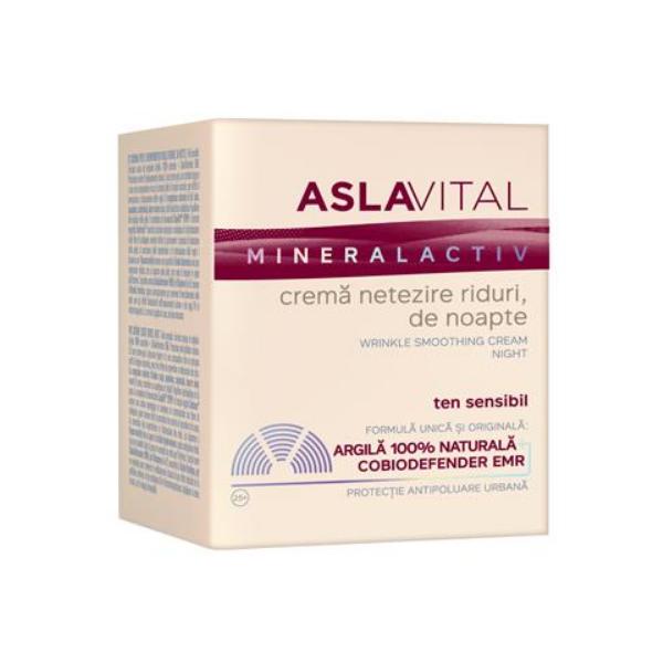 Crema Netezire Riduri, de Noapte – Aslavital Mineralactiv Wrinkle Smoothing Cream Night, 50ml Aslavital imagine noua
