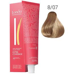 Vopsea demi-permanenta - londa professional demi-permanent color creme extra coverage, nuanta 8/07 blond deschis natural, 60 ml