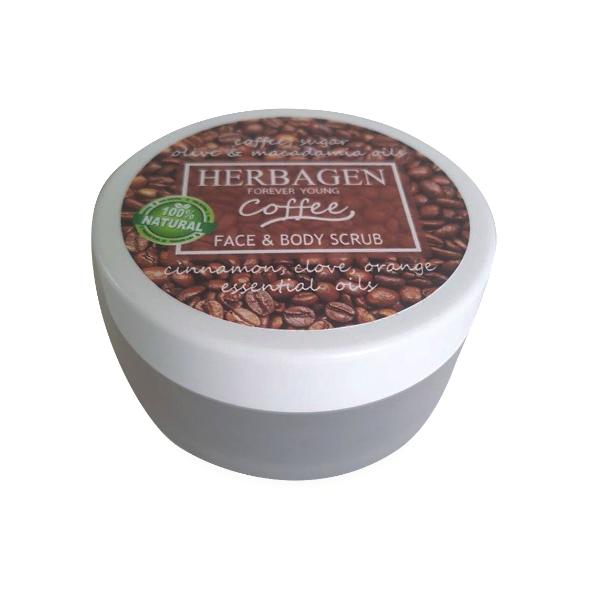 Scrub cu Cafea pentru Fata si Corp Herbagen, 100g