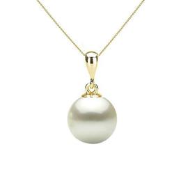 Pandantiv Aur cu Perla Naturala Pemium ,Alba, Mare - Cadouri si Perle