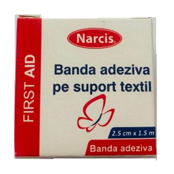 Banda Adeziva Alba Suport Textil Narcis, 2.5cm x 1.5m