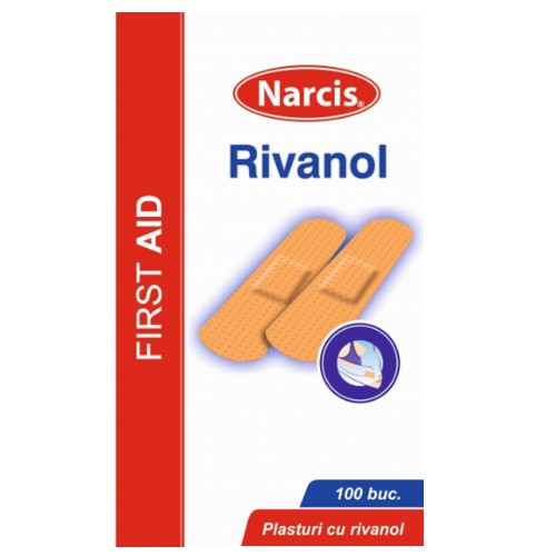 Plasturi cu Rivanol Narcis, 2cm x 7cm, 100 buc