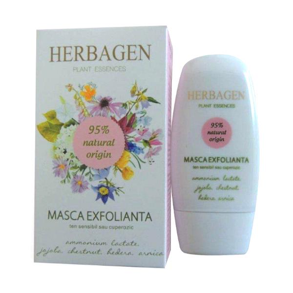 Masca Exfolianta pentru Ten Sensibil sau Cuperozic Herbagen, 50g