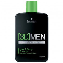 Sampon pantru par si corp - schwarzkopf 3d men hair   body shampoo 250 ml