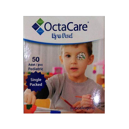 Plasturi Oculari Pediatrici Sterili Baieti – Octamed OctaCare Pediatric Eye Pad, 5cm x 6.2cm, 50 buc