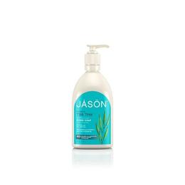 Sapun lichid anti-bacterian, cu tea tree, pentru fata si maini jason, 473 ml
