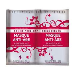 Masca faciala remodelanta anti-aging peel-off, cu merisor si hibiscus, secrets des fees, 2x8g
