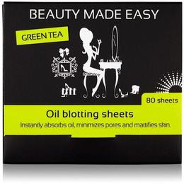 Masca de fata - foite matifiante, cu ceai verde, pentru ten, beauty made easy, 80 buc