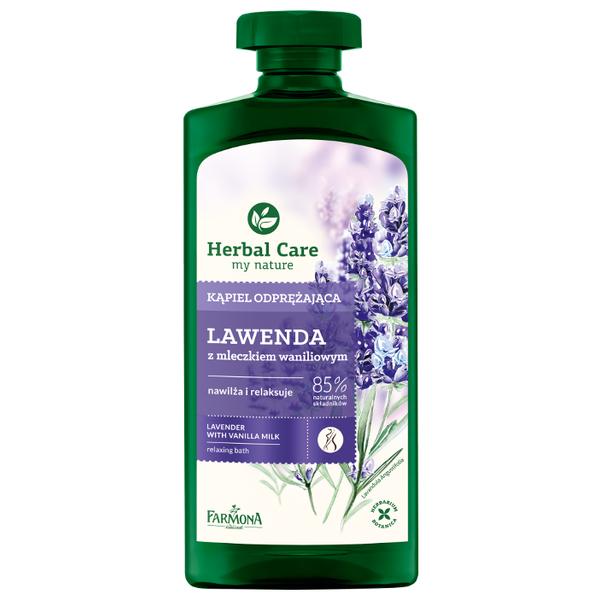 Gel Relaxant de Baie si Dus cu Lavanda si Lapte de Vanilie - Farmona Herbal Care Lavender with Vanilla Milk Relaxing Bath, 500ml