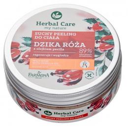 Exfoliant uscat de corp cu trandafir salbatic si ulei de perilla - farmona herbal care wild rose with perilla oil dry body scrub, 220g