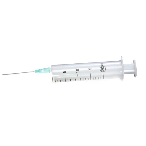 Seringi 2 Componente Unica Folosinta Narcis, 20ml, ac 21G (0.80mm x 38mm) verde, sterile, 50 buc