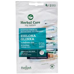 Masca purificatoare cu argila verde - farmona herbal care green clay face mask, 2 x 5ml