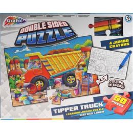Puzzle de podea - Asambleaza si coloreaza- Santierul (50 piese)