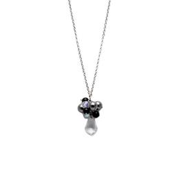 Colier lung handmade, elegant, cu perle, cristal Swarovski si onix, din otel inoxidabil, Zia Fashion
