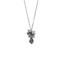 Colier lung handmade, elegant, cu perle, cristal Swarovski si agate, din otel inoxidabil, Zia Fashion