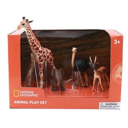 Set 4 figurine - Girafa, Elefantel, Strut si Antilopa