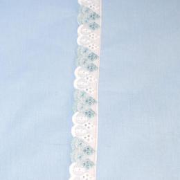 Lenjerie patut cu broderie, set lenjerie patut 5 piese, lenjerie patut bumbac, bleu - casa de bumbac