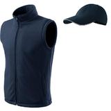 Vesta bleumarin din fleece + sapca, mar.L