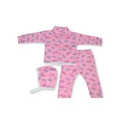 Pijama bebelusi iarna, nou nascuti, 0-3 luni, bumbac 100%, vanisat (finet), iepurasi