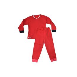 Pijama iarna, bumbac 100%, vanisat (finet), 5-6 ani, rosu