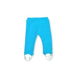 Pantaloni cu botosei iarna, bumbac 100%, vanisat (finet), 6-9 luni, turcoise