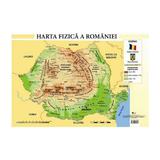 Harta fizica a Romaniei - Plansa A4, editura Aramis